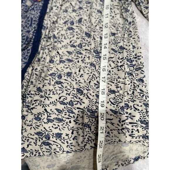 Lucky Brand Boho Embroidered Floral Tunic Top Rayon Medium - Picture 10 of 11